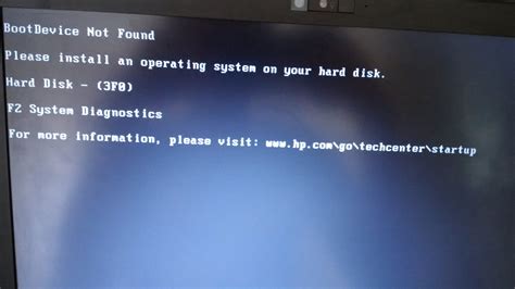 I have also tried to the F11 Recovery Menu and it also states No Hard Drive installed. . Hp boot device not found